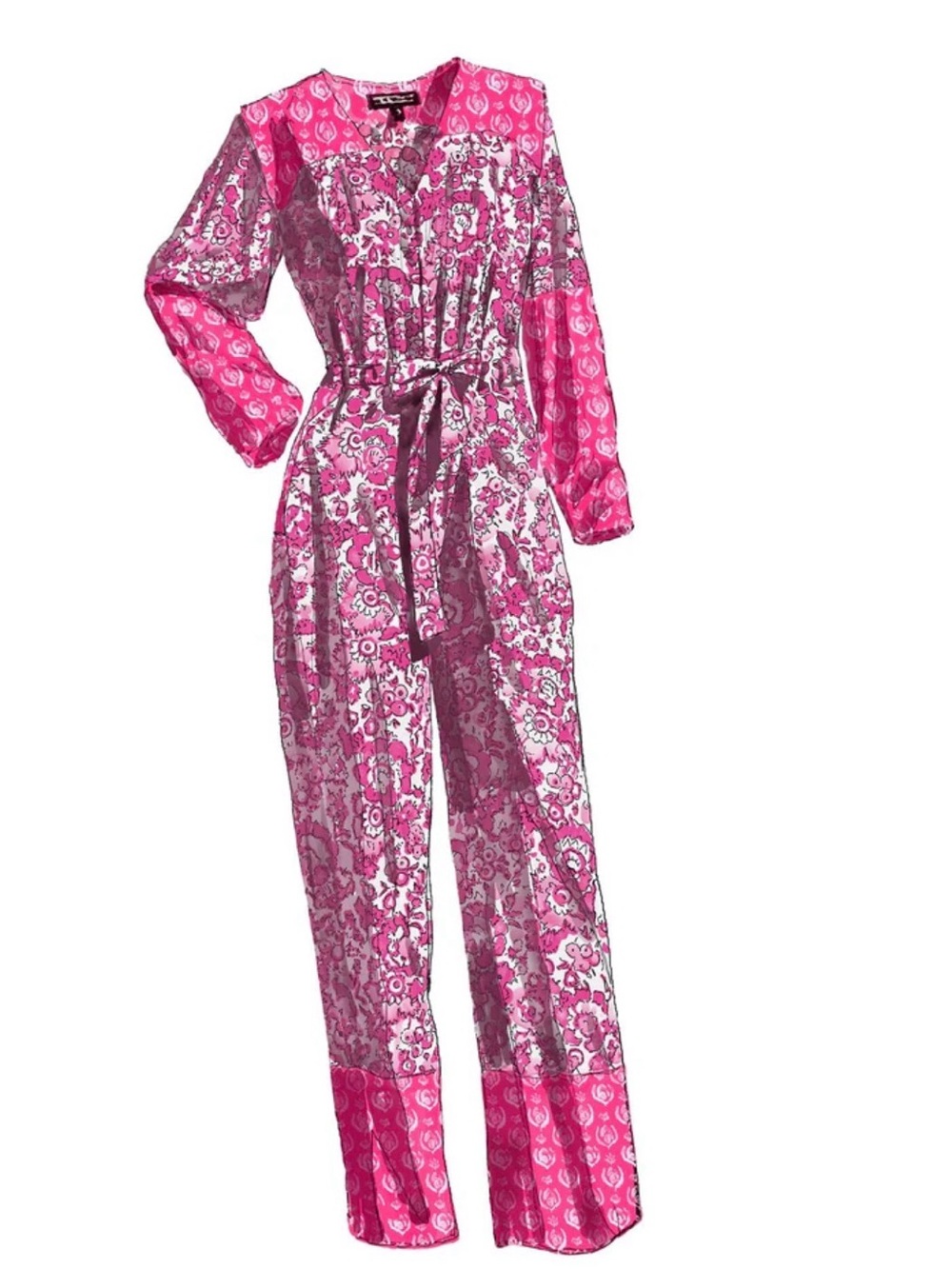 J. Peterman Floral Jumpsuit in Raspberry - XS